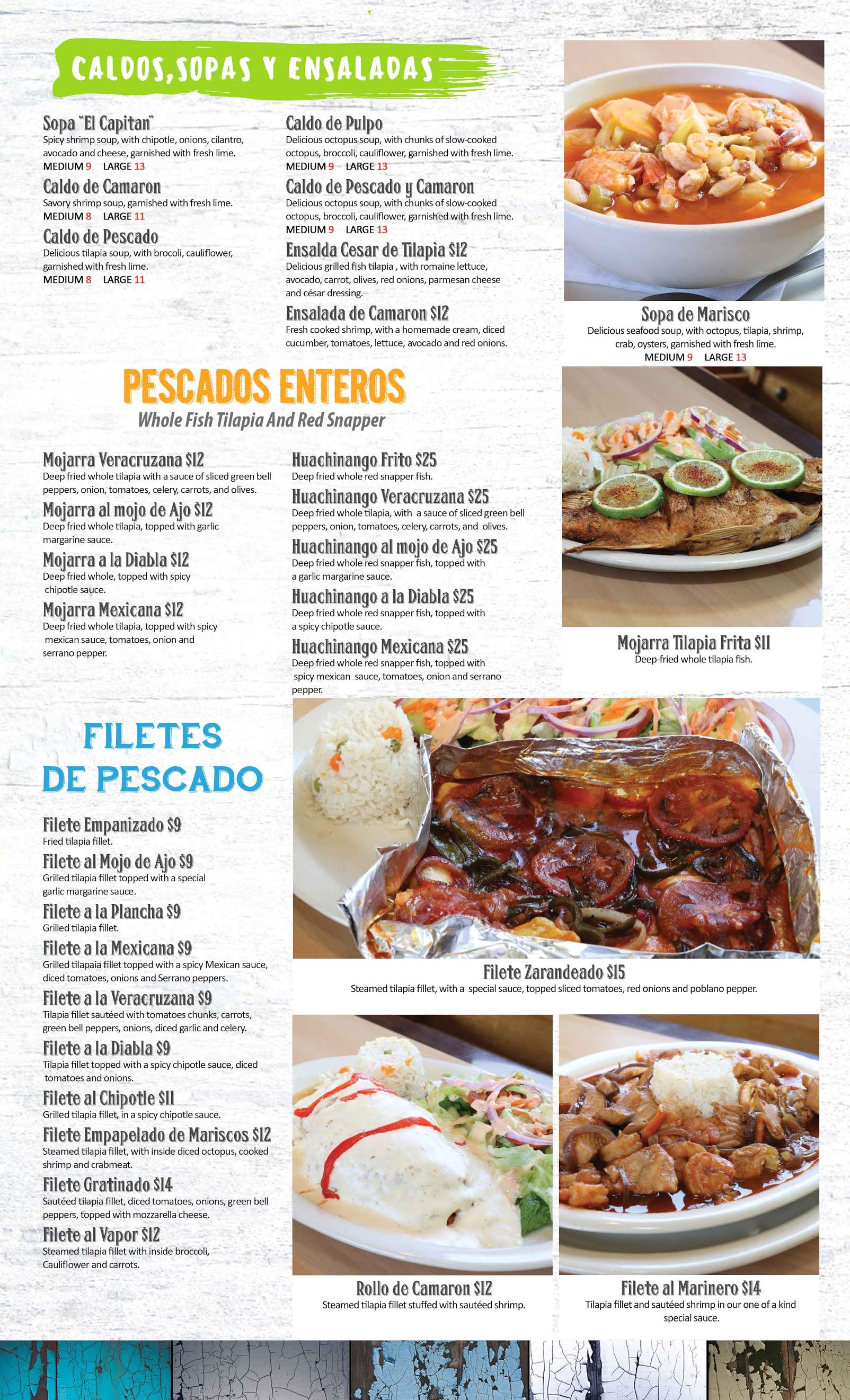 red snapper menu